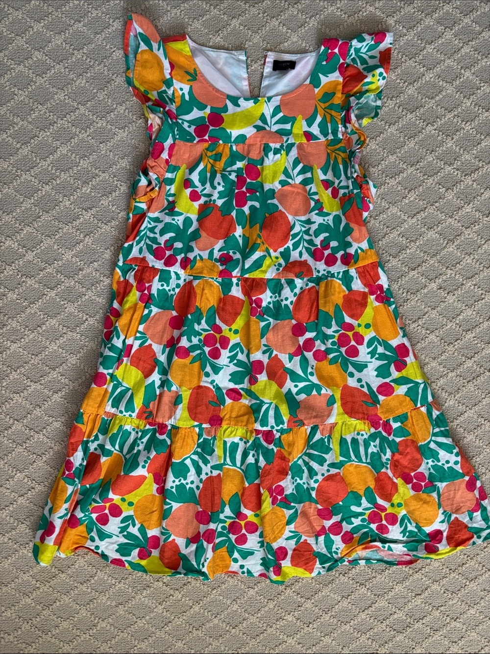 J. Crew Factory Fruit-Print Tiered Linen-blend Dress